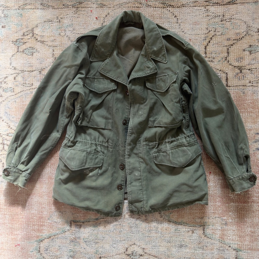 Vintage M-43 M-1943 Field Jacket 1940s Military US Army WW2 Olive Drab
